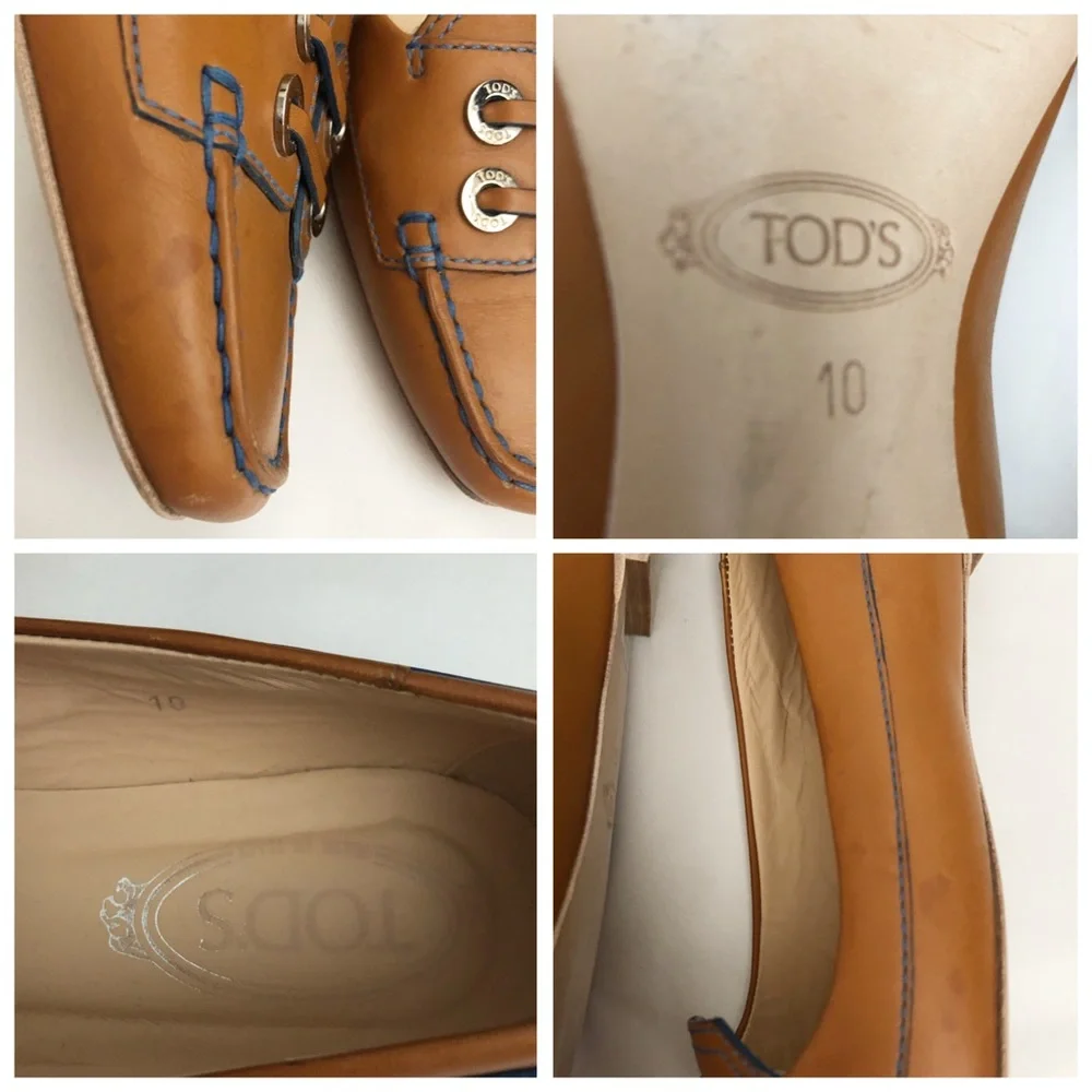 Tod’s Leather Ballerina Loafer Slip On Flats - Picture 9 of 11